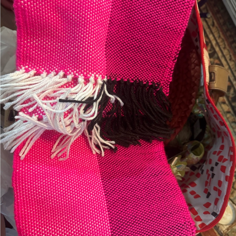 Bright pink scarf